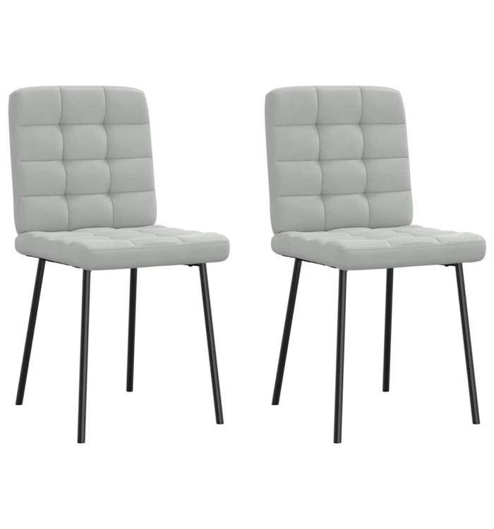 Chaises à manger lot de 2 Gris clair Velours | Mobilier & Déco