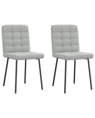 Chaises à manger lot de 2 Gris clair Velours | Mobilier & Déco