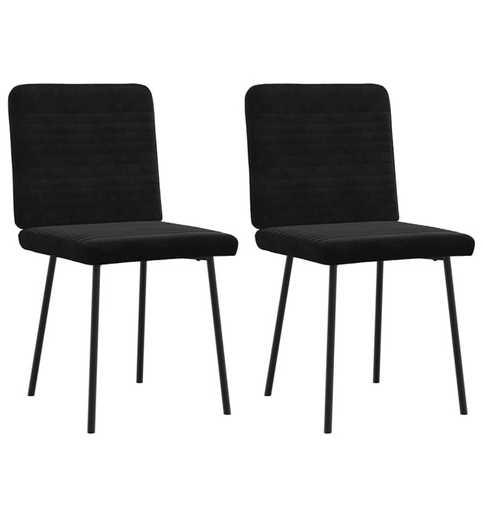 Chaises à manger lot de 2 Noir Velours | Mobilier & Déco