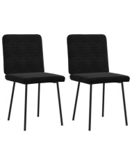 Chaises à manger lot de 2 Noir Velours | Mobilier & Déco