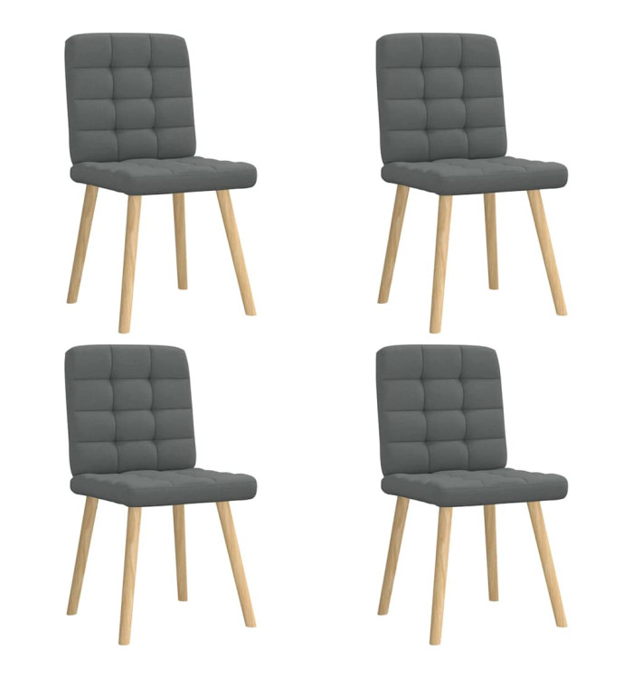 Chaises à manger lot de 4 gris foncé tissu | Mobilier & Déco