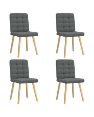 Chaises à manger lot de 4 gris foncé tissu | Mobilier & Déco