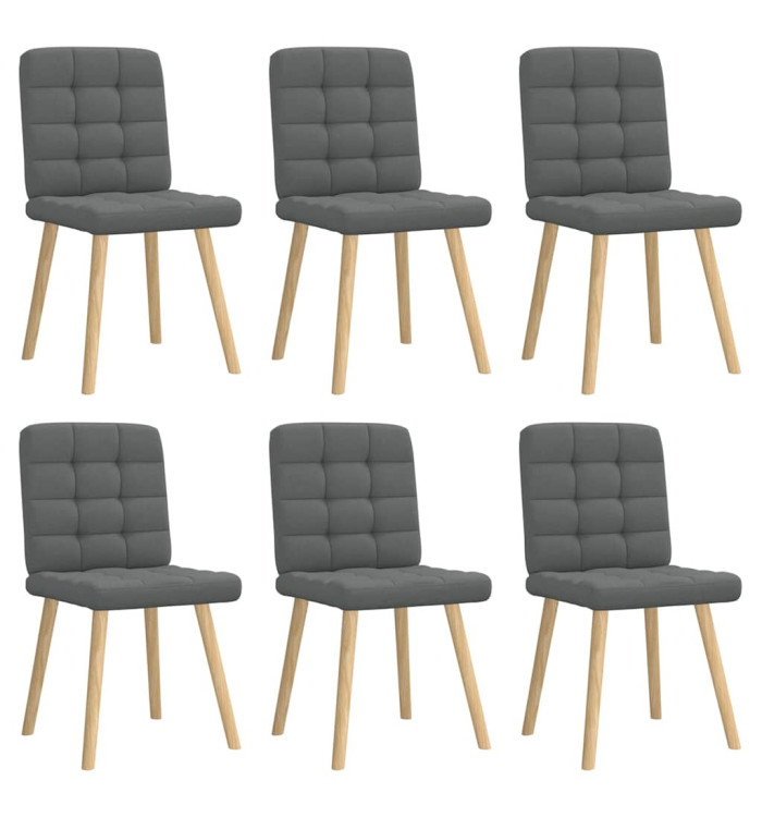 Chaises à manger lot de 6 gris foncé tissu | Mobilier & Déco