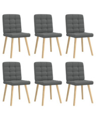 Chaises à manger lot de 6 gris foncé tissu | Mobilier & Déco