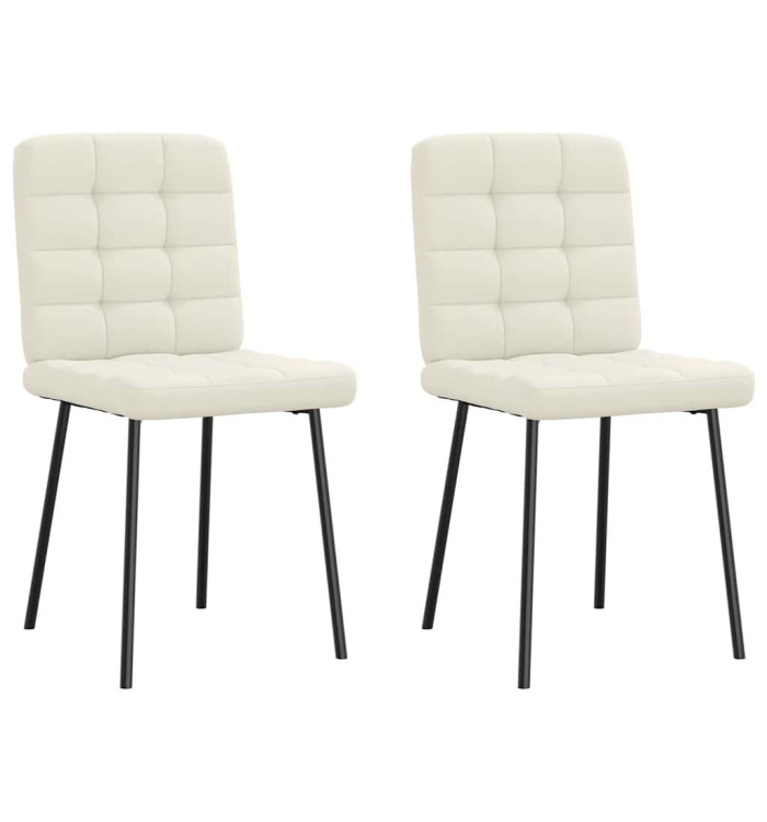 Chaises à manger lot de 2 Crème Velours | Mobilier & Déco