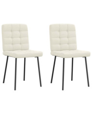 Chaises à manger lot de 2 Crème Velours | Mobilier & Déco
