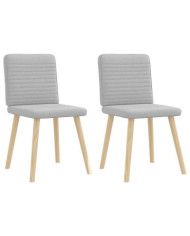 Chaises à manger lot de 2 gris nuage tissu | Mobilier & Déco