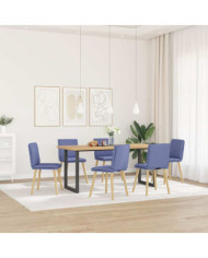 Chaises à manger lot de 6 bleu jean tissu | Mobilier & Déco