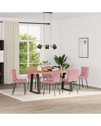 Chaises à manger lot de 6 rose velours | Mobilier & Déco