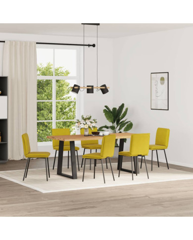 Chaises à manger lot de 6 jaune velours | Mobilier & Déco