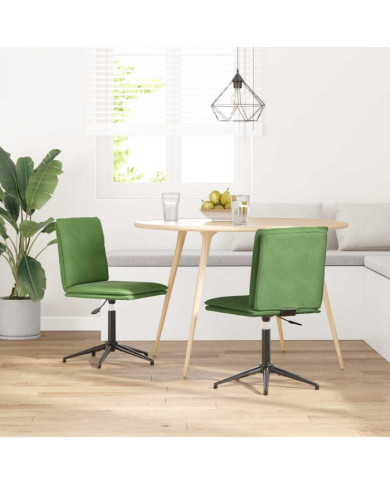Chaises à manger lot de 2 Vert clair Velours | Mobilier & Déco
