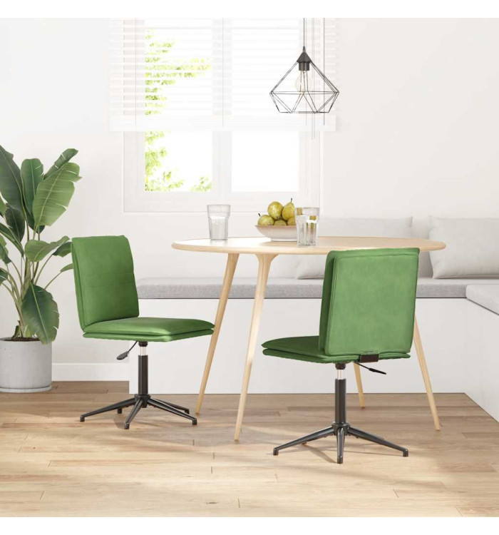 Chaises à manger lot de 2 Vert clair Velours | Mobilier & Déco