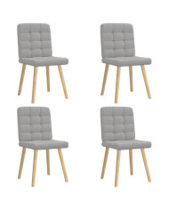 Chaises à manger lot de 4 gris nuage tissu | Mobilier & Déco