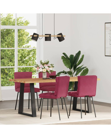 Chaises à manger lot de 4 Rouge bordeaux Velours | Mobilier & Déco