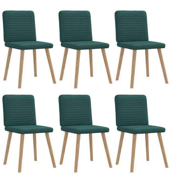 Chaises à manger lot de 6 vert foncé tissu | Mobilier & Déco