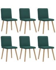 Chaises à manger lot de 6 vert foncé tissu | Mobilier & Déco
