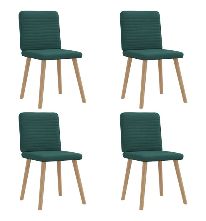 Chaises à manger lot de 4 vert foncé tissu | Mobilier & Déco