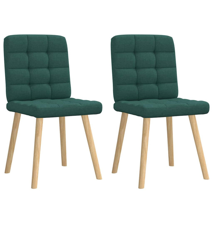 Chaises à manger lot de 2 vert foncé tissu | Mobilier & Déco