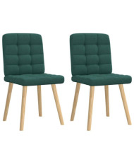 Chaises à manger lot de 2 vert foncé tissu | Mobilier & Déco