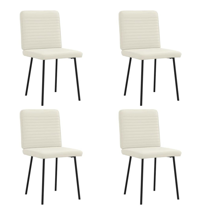 Chaises à manger lot de 4 Crème Velours | Mobilier & Déco