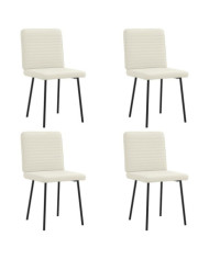 Chaises à manger lot de 4 Crème Velours | Mobilier & Déco