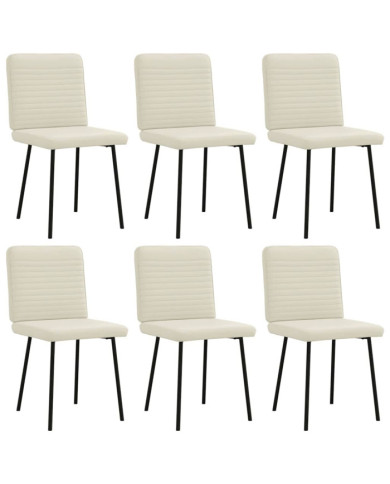 Chaises à manger lot de 6 crème velours | Mobilier & Déco