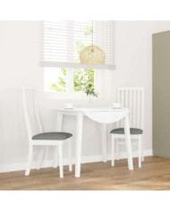 Chaises à manger coussins 2 pcs blanc bois massif caoutchouc | Mobilier & Déco