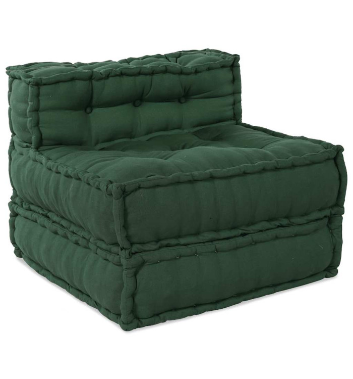 Pouf modulaire vert 70x70x54 tissu | Mobilier & Déco