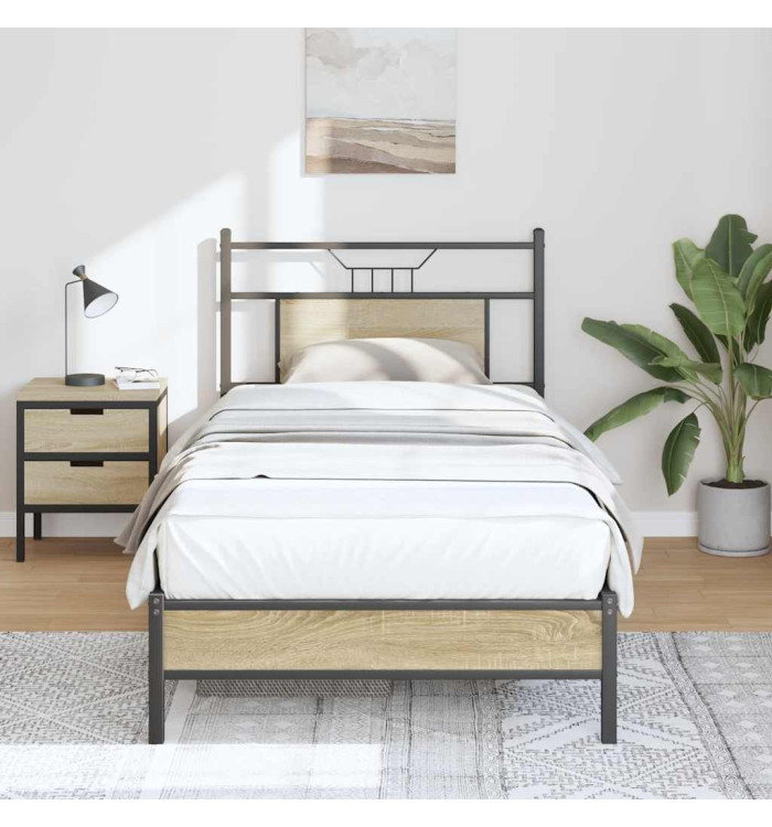 Cadre de lit sans matelas chêne sonoma 75x190 cm | Mobilier & Déco