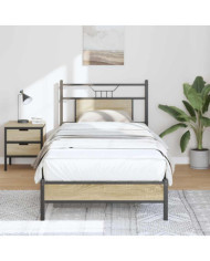 Cadre de lit sans matelas chêne sonoma 75x190 cm | Mobilier & Déco
