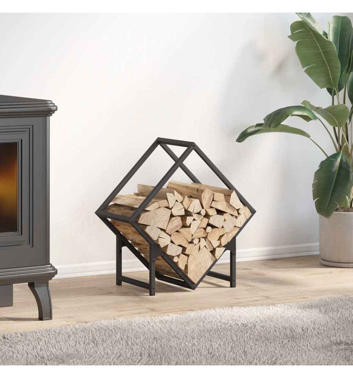 Portant de bois chauffage noir 50x25x50 cm | Mobilier & Déco