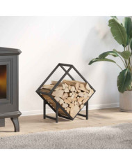 Portant de bois chauffage noir 50x25x50 cm | Mobilier & Déco