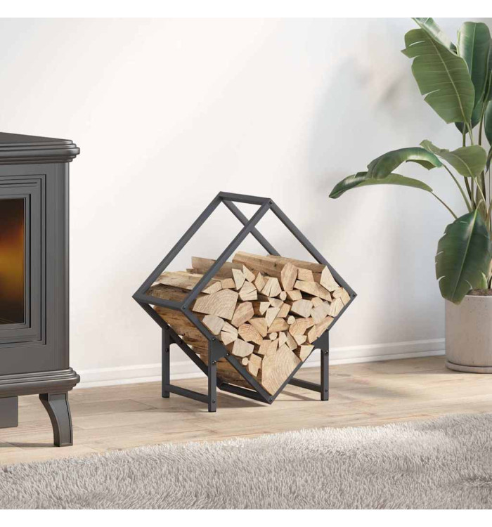 Portant de bois chauffage anthracite 50x25x50 cm | Mobilier & Déco