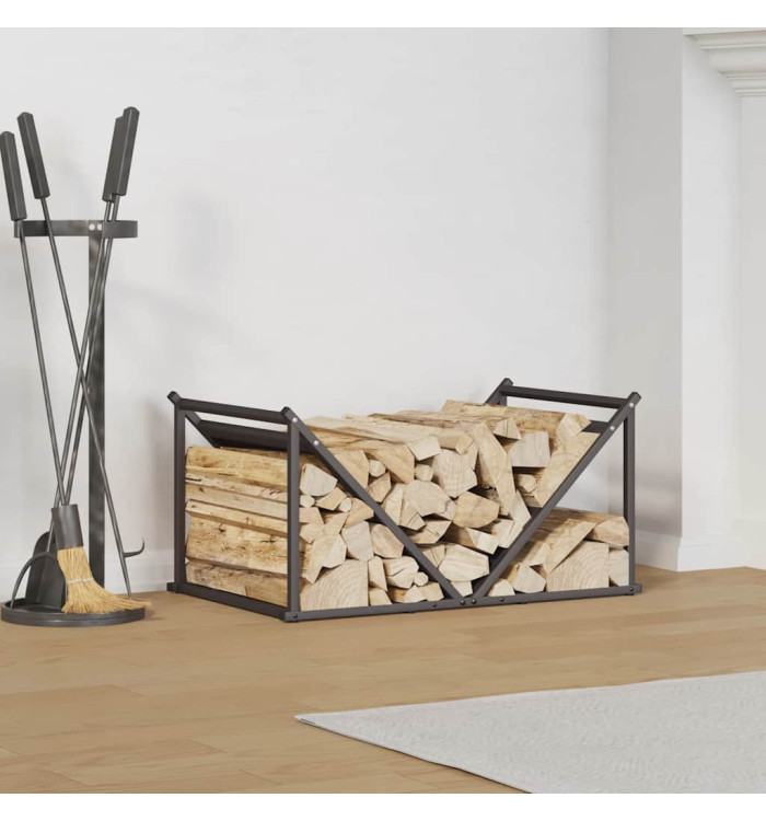 Portant de bois chauffage noir 70x43x34,5 cm | Mobilier & Déco