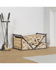 Portant de bois chauffage noir 70x43x34,5 cm | Mobilier & Déco