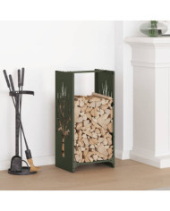 Portant de bois chauffage vert olive 40x30x80 cm | Mobilier & Déco