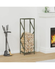 Portant de bois chauffage vert olive 34x25x100 cm | Mobilier & Déco