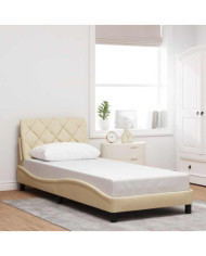 Cadre de lit sans matelas crème 80x200 cm tissu | Mobilier & Déco