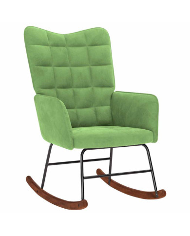 Chaise à bascule Vert clair Velours | Mobilier & Déco