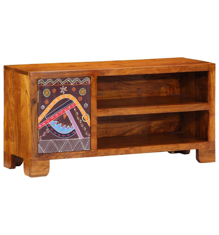 Meuble TV multicolore 90x30x45 bois massif d'acacia | Mobilier & Déco