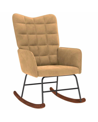 Chaise à bascule Marron Velours | Mobilier & Déco
