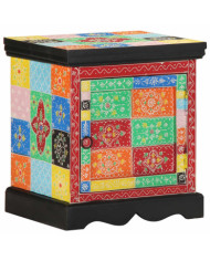 Table de chevet multicolore 40x35x45 cm bois de manguier solide | Mobilier & Déco