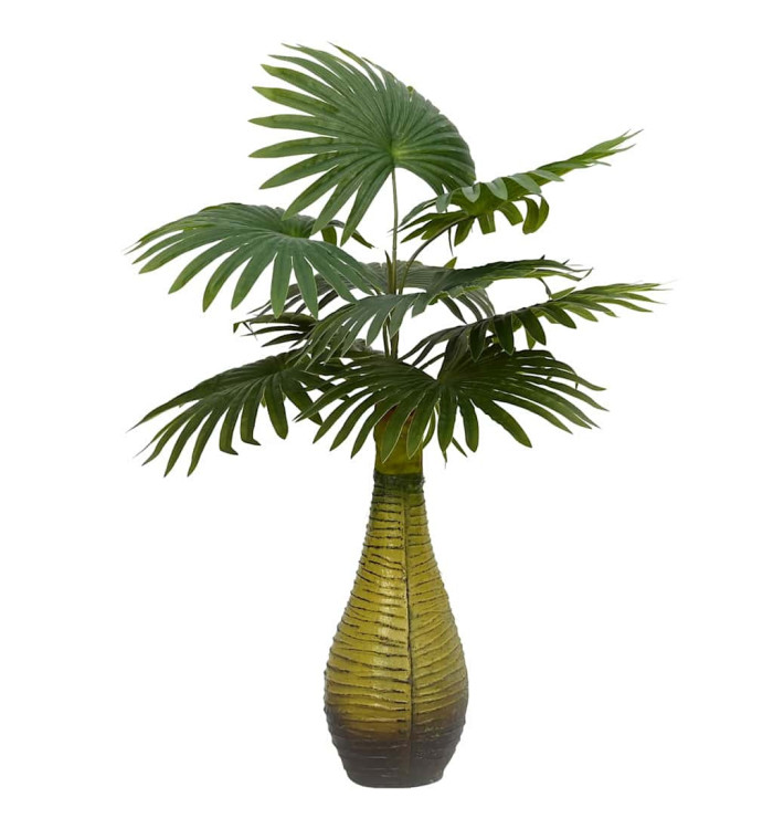 Palmier artificiel 9 feuilles 65 cm vert | Mobilier & Déco