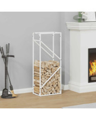 Portant de bois chauffage blanc 40x25x100 cm | Mobilier & Déco