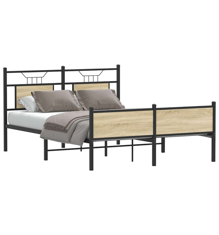 Cadre de lit sans matelas chêne sonoma 140x200 cm | Mobilier & Déco