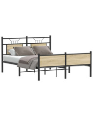 Cadre de lit sans matelas chêne sonoma 140x200 cm | Mobilier & Déco