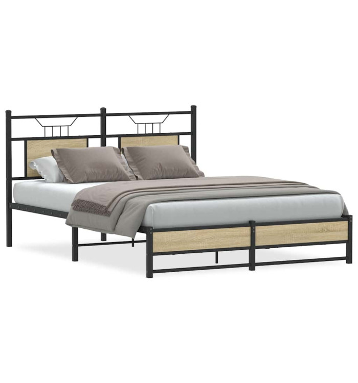 Cadre de lit sans matelas chêne sonoma 140x190 cm | Mobilier & Déco