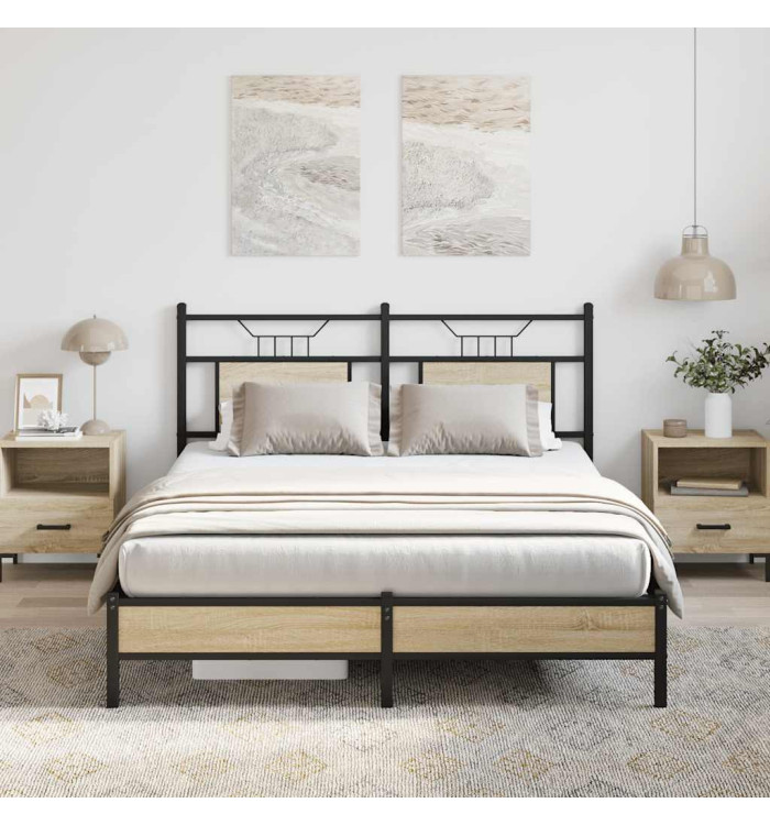 Cadre de lit sans matelas chêne sonoma 137x190 cm | Mobilier & Déco