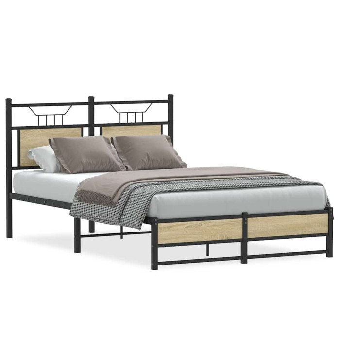 Cadre de lit sans matelas chêne sonoma 120x200 cm | Mobilier & Déco