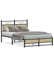 Cadre de lit sans matelas chêne sonoma 120x200 cm | Mobilier & Déco
